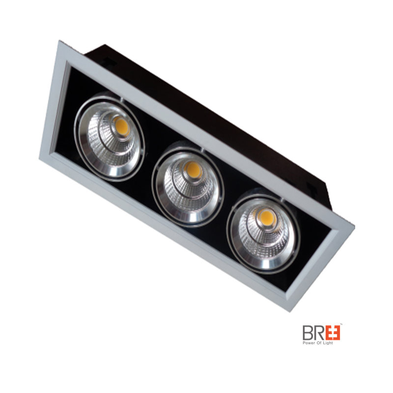 singură dublă sau triplă a condus downlight capul grille reglabile downlight pătrat cu 360 de grade unghi de înclinare