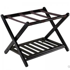 suport pentru bagaje din lemn cu raft