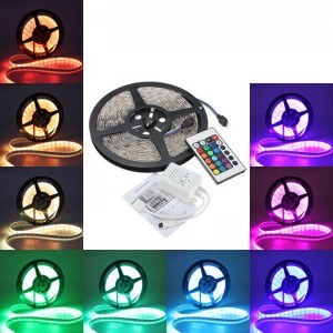 Outdoor 12V 24V OEM Epistar Multi Color RGB Kituri LED Strip SMD 5050 300LED per Meter Rezistent la apa LED Blister Blister Kit