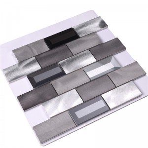 Lumina / gri închis din aluminiu amestecă din sticlă backsplash țiglă de bucătărie
