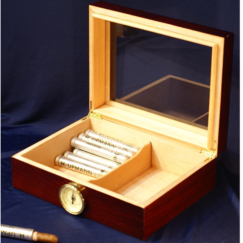 Lemn 50 Count Sticlă Top Humidor de țigară