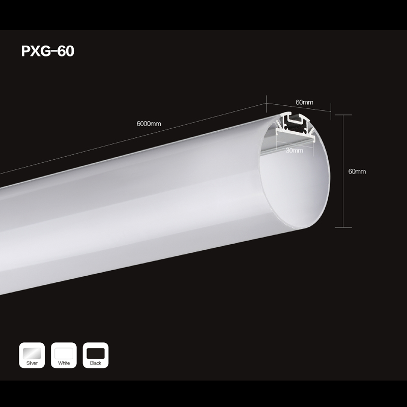 Suprafata anodizata rotunda pentru profile din aluminiu LED pentru lumina cu LED-uri