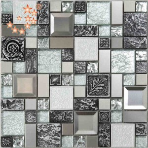 Produs nou Foarfece din sticla amestecate din oțel inoxidabil Sticlă de backsplash sticlă scăzutSculptură mozaic backsplash dale india