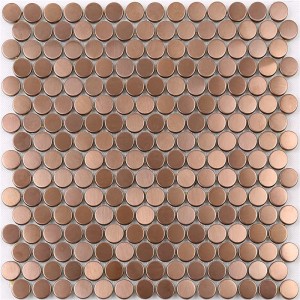 Rose Gold Copper Metal Penny Rau Mosaic Tiglă Bucătărie Backsplash Hotel Living Room Pereți Lanka Tiglă Preț