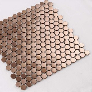 Rose Gold Copper Metal Penny Rau Mosaic Tiglă Bucătărie Backsplash Hotel Living Room Pereți Lanka Tiglă Preț