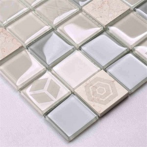 Noul model de design Crystal Glass Mix Marmură mozaic Placi din aur mozaic Placi de aur Placi de aur negru Placi de ceramica din portelan Calacatta Pentru Bucatarie Backsplash