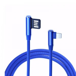 KPS-6402CB Stofă USB de 90 de grade față-verso Cablu USB Braid