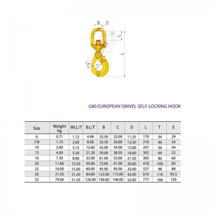Cârlig de siguranță cu autoblocare pivotant G80 pictat