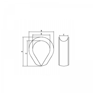 Thimble din oțel zincat K-3 pentru cordă de fibră