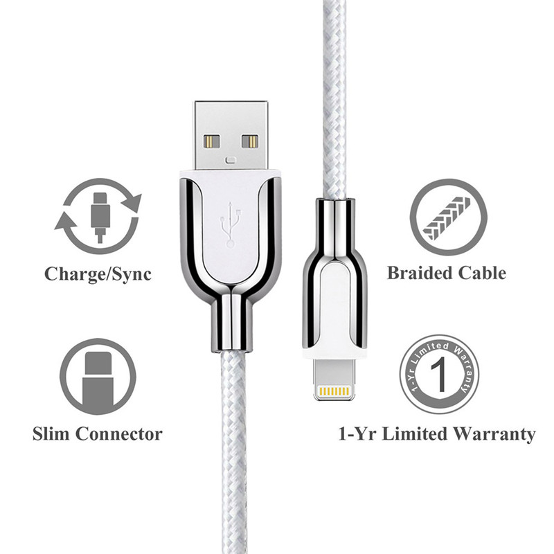 KPS-8445CB cablu USB din nylon / fire de bumbac din aliaj de zinc