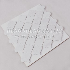 HSC43 Carrara albă piatră naturală de marmură hexagonală cu jet de apă, linie de mozaic în formă de lanternă pentru bucătărie spătar podea baie