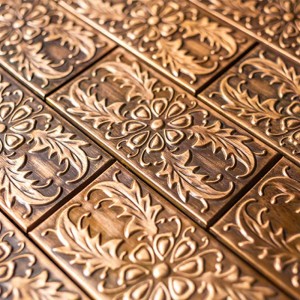 Cupru Backsplash Mozaic Placă de baie și decorațiuni Piastrelle Bagno Con Fiori Gresie