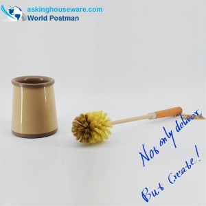 Set de perii de toaletă Akbrand, mâner de plajă, cu suport pentru cădere