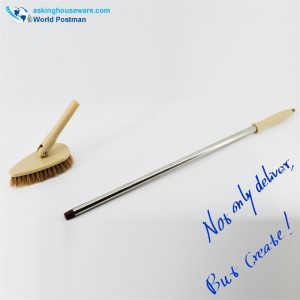 Perie de podea Akbrand Cap lung în formă de triunghi din țeavă inoxidabilă lungă