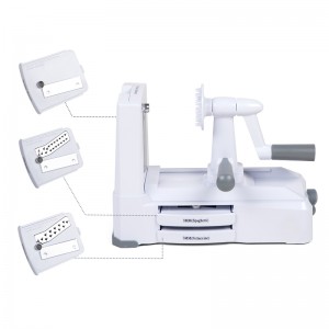 Cutie de mandolina vegetala reglabila cu 3 lame din otel inoxidabil