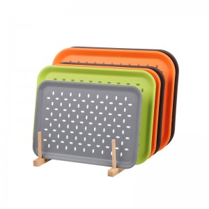 Tava de servire a cauciucului antiderapant dreptunghiular, alb