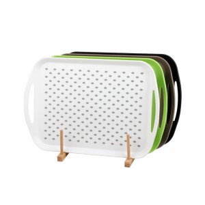 PP Plastic Rectangle servire rapidă a tavii cu mâncare neagră