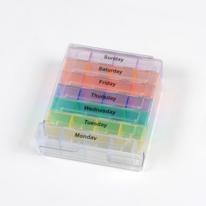 Culoare curcubeu 7 zile într-o săptămână un set de sertare turn tip cutie de pastile ovale