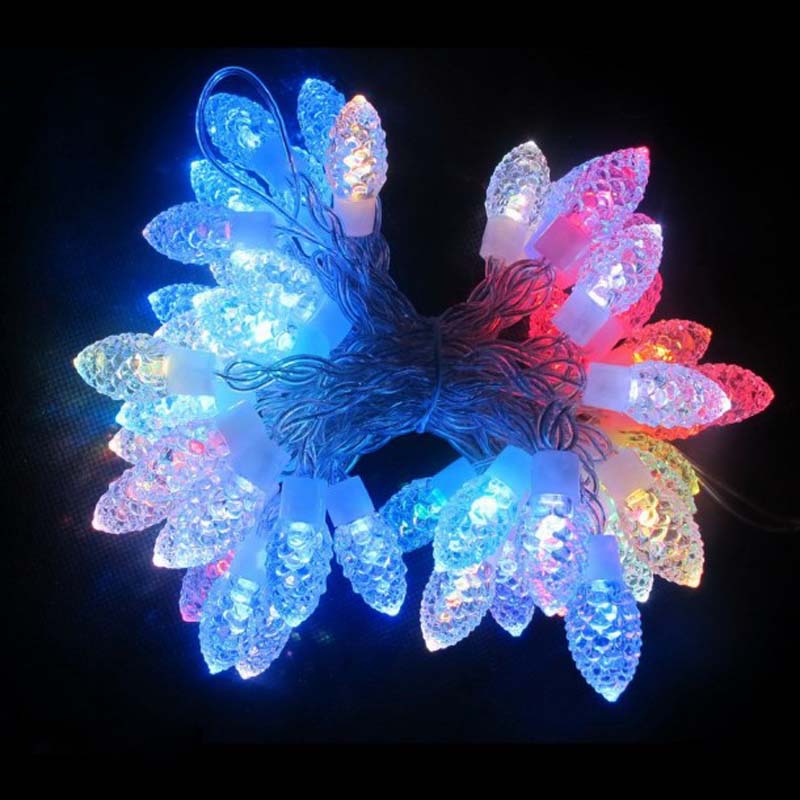 Luminile cu șnur RGB LED Diamant / fulg de nea Lumini decorative de Crăciun cu LED