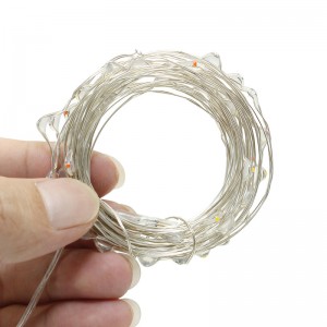 5M 3M 2M 1M LED cupru sârmă de argint Lumini de sfoară Ghirlandă pentru Anul Nou Crăciun Acasă Decorarea nunții Baterie