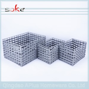 Coșul de depozitare țesut de mână din rattan PE