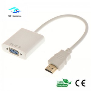 Plug and Play Mascul la femel 1080p Cablu convertor HDMI TO VGA pentru femei Cod: FEF-HIC-001
