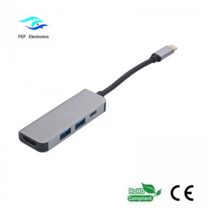 USB tip c / HDMI femelă + 2 * USB3.0 Femelă + SD + TF Cod convertor: FEF-USBIC-022