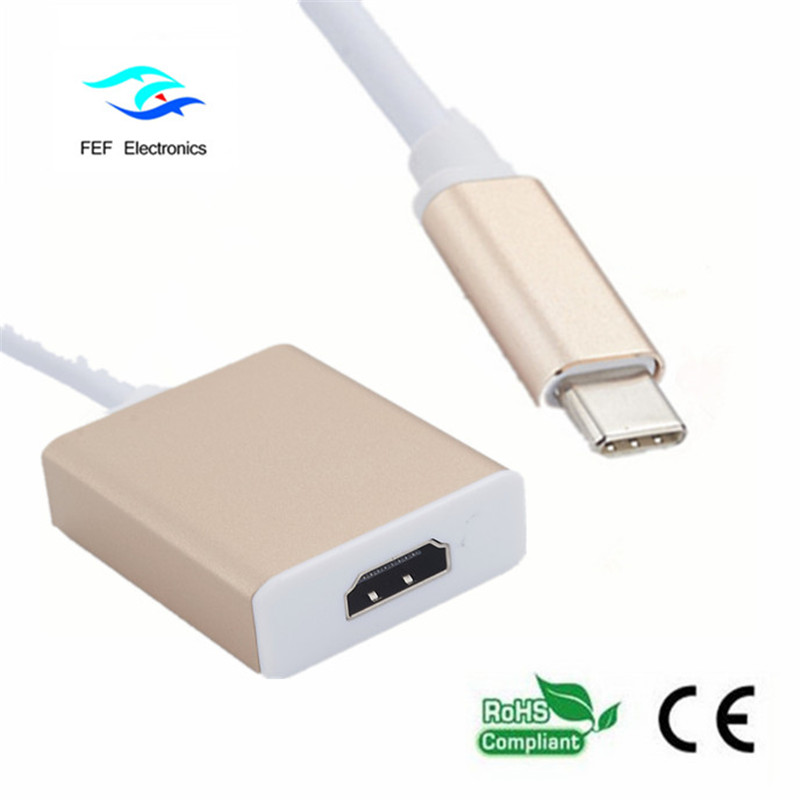 USB tip c la usb3.0 femelă + HDMI femelă + PD convertor carcasă metalică FEF-USBIC-005A