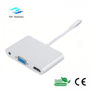 mini displayport / USB 3.1 tip c la HDMI + VGA feminin + audio Cod: FEF-DPIC-016