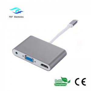 mini displayport / USB 3.1 tip c la HDMI + VGA feminin + audio Cod: FEF-DPIC-016