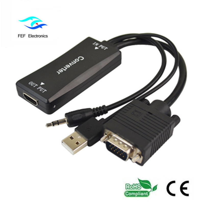 Mască VGA la HDMI femelă + Sursă audio + USB Cod: FEF-HIC-011