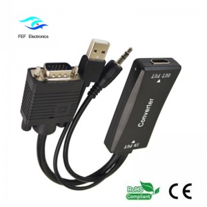 Mască VGA la HDMI femelă + Sursă audio + USB Cod: FEF-HIC-011