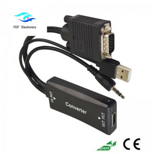 Mască VGA la HDMI femelă + Sursă audio + USB Cod: FEF-HIC-011