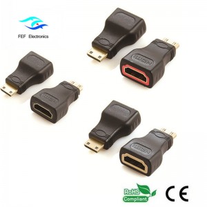 HDMI femelă - mini adaptor mascul HDMI placat cu aur / nichel Cod: FEF-H-022