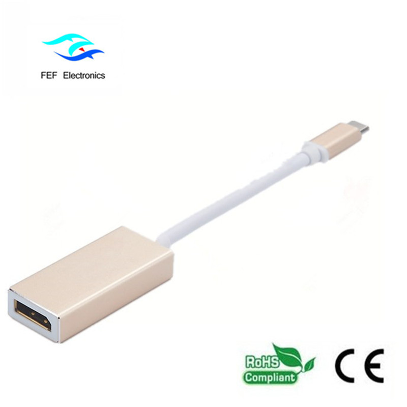 USB TYPE-C la Displayport convertor feminin Carcasă metalică Cod: FEF-USBIC-004