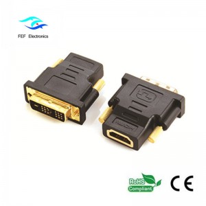 DVI (18 + 1) adaptor de sex masculin la HDMI feminin auriu / placat nichel Cod: FEF-HD-002