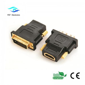DVI (24 + 1) adaptor de sex masculin la HDMI feminin auriu / placat nichel Cod: FEF-HD-004