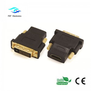 DVI (24 + 1) adaptor de sex masculin la HDMI feminin auriu / placat nichel Cod: FEF-HD-004