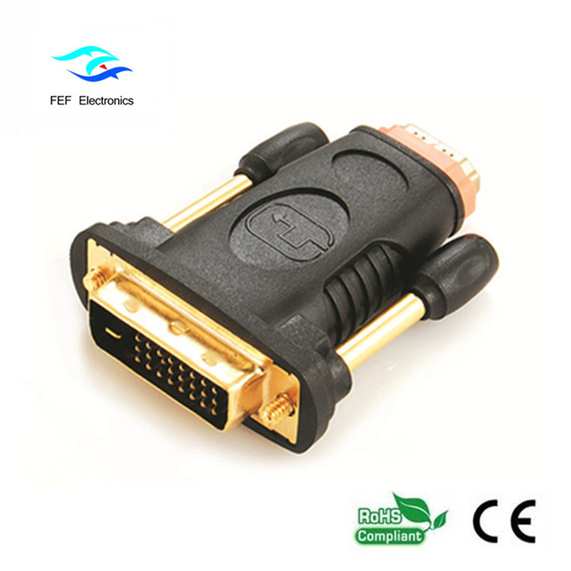 Adaptor HDMI feminin la DVI 24 + 1 adaptor mascul Mascul la femeie Cod convertor: FEF-HD-006