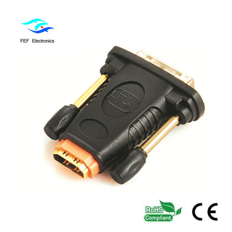 Adaptor HDMI feminin la DVI 24 + 1 adaptor mascul Mascul la femeie Cod convertor: FEF-HD-006