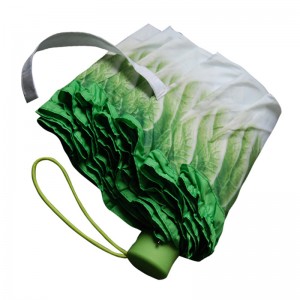 Ulei de varză cu imprimeu digital umbrelă specială unică de ploaie 3 umbrele deschise manual