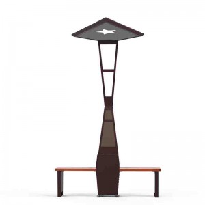 Iluminat exterior cu LED-uri solare, cu telefoane și tablete inteligente pentru bancă