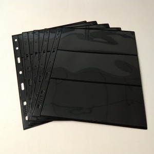 3 pagini din portofoliul de stocare a monedei negre din buzunar pentru facturi valutare