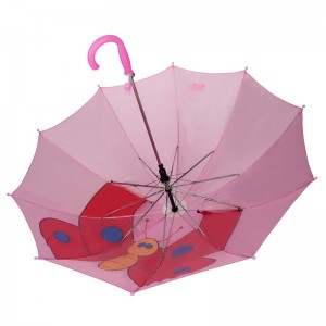 Top vânzare publicitate roz fluture imagini animale copii personalizate deschise drept umbrelă
