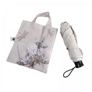 Umbrelă promoțională cu logo print cu umbrelă de 3 ori cu acoperire argintie