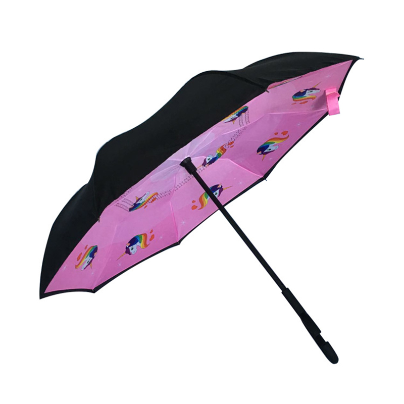 Umbrelă pentru copii de 19 inch cu umbrelă dreaptă cu imprimeu de model