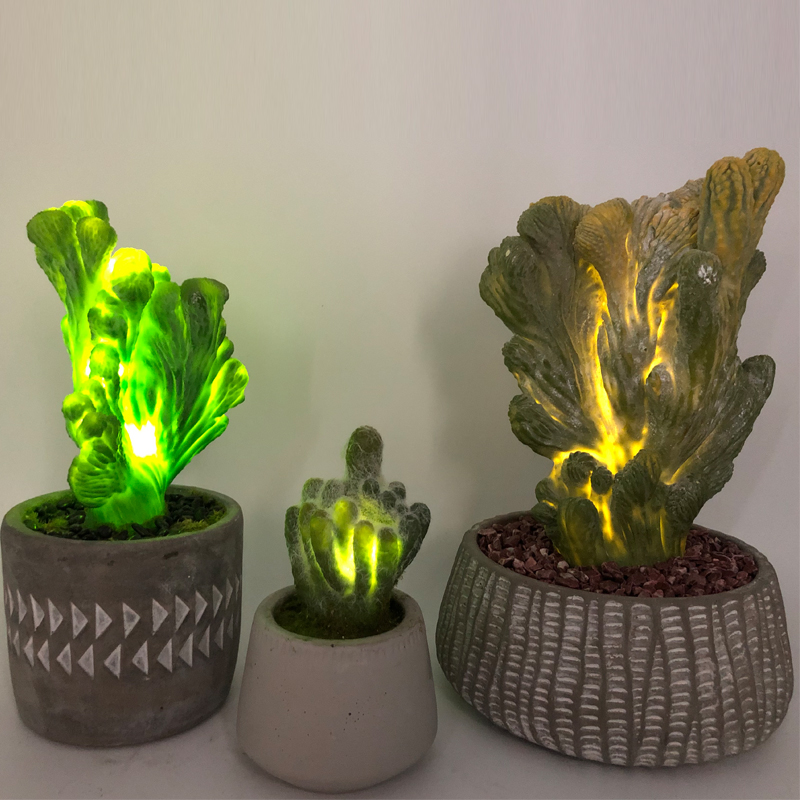 Cactus artificial LED în ghiveci decorativi faux decorare succulentă