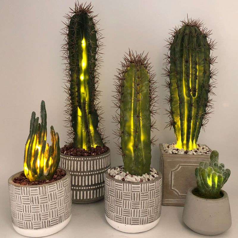 Cactus artificial LED în ghiveci decorativi faux decorare succulentă