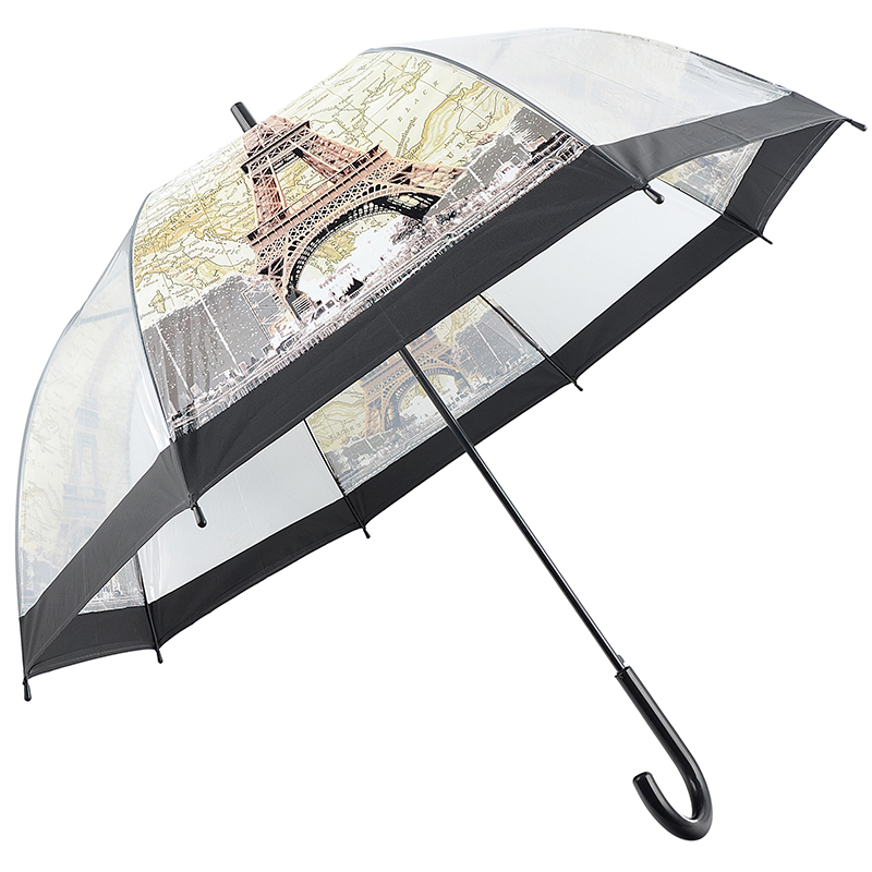 Material transparent umbrela rian auto open cupola apollo staight umbrelă