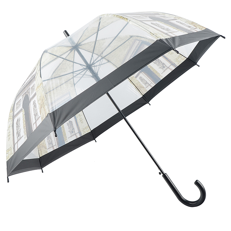 Material transparent umbrela rian auto open cupola apollo staight umbrelă